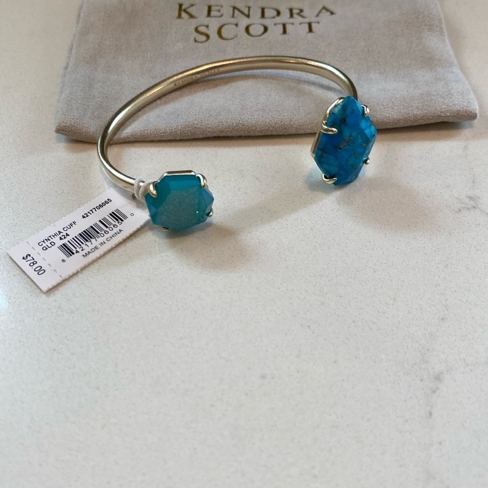 Kendra Scott Silver Bracelet with Turquoise Stones